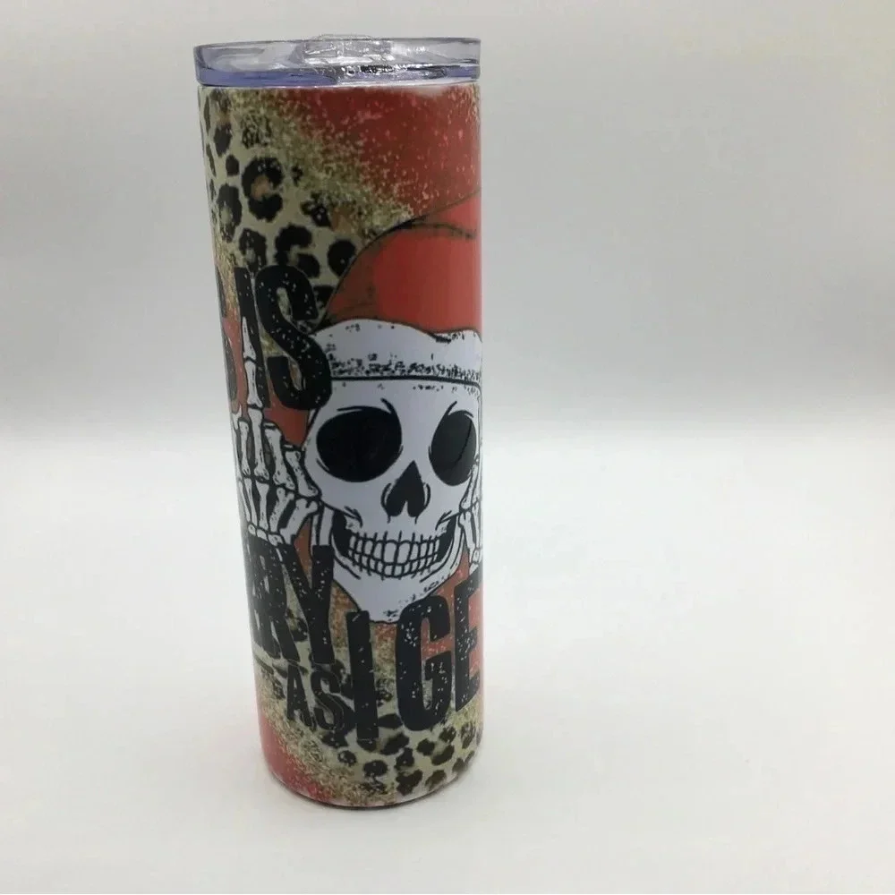 Skeleton Xmas‎ 20oz. Skinny Tumbler